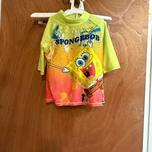 SpongeBob Squarepants Neon Yellow & Orange Kids Rashguard size 6 / 7